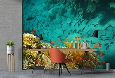 3D See Fisch Q2376 Tapete Wandgemälde Fototapete Selbstklebend Panda