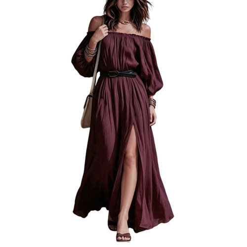 Damen schulterfreies maxikleid - damen,
