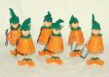 6 Blech Wichtel orange grün Blumentopf Deko Fensterbank Blumenkasten Gartenzwerg