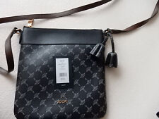 Damentasche Schultertasche Joop grau / dunkelgrau / grauschwarz Riemen braun