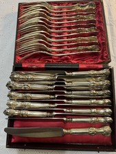 Besteck 12 Personen versilbert Messer Henckels Zwilling Gabeln WMF Barock Design