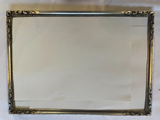Bilderrahmen alt silber-farben Holz geschnitzt Jugendstil Belgien Falz:34x24 T5