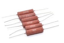 6x DDR Draht-Widerstand von RFT Typ TGL200-8041, verschied. Werte / 10 Watt, NOS