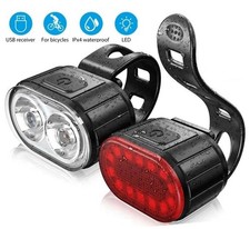 LED Fahrrad Licht Set Fahrradbeleuchtung USB Fahrradlampe Scheinwerfer Rücklicht
