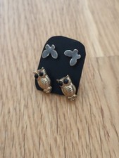 Ohrringe graue Schmetterlinge goldene Eulen von Bijou Brigitte - Modeschmuck