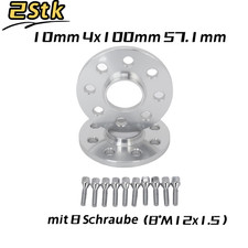 2*Spurverbreiterung Radschrauben 20mm 2x10mm 4x100 Ø57,1 Paar Spurplatten für VW
