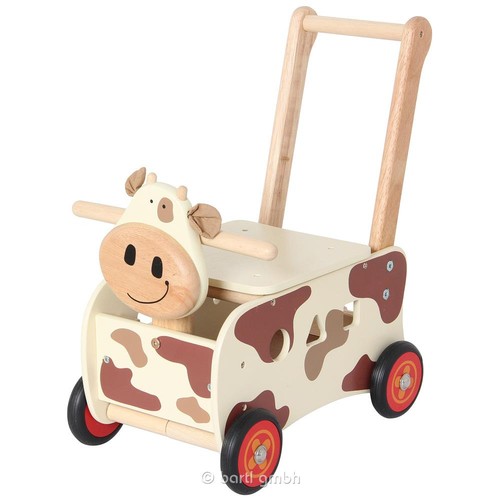 Schiebewagen kuh aus holz - schiebewagen,