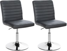 #R130932/2410 2x Stuhl Elvas Kunstleder grau Esszimmerstuhl Polsterstuhl Set