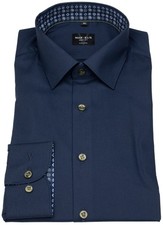 Marvelis Hemd Body Fit Kentkragen dunkelblau extra langer 69cm Arm