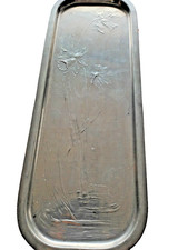 Kayserzinn Platte / Tablett 4186  Blumendekor Antik ca. 42,2cm