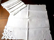 Hübsche weiße  Spitzen  Stoffservietten, Baumwolle, 4Stck.Set