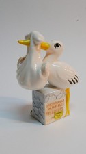 Vintage Porzellan Salz & Pfeffer Streuer, Storch bringt Baby, Sarsaparilla 1985!