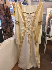 Einzelstück geschneidertes mittelalterliches Kleid Weiß und Creme