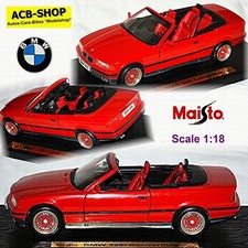BMW 3er Cabrio 325i E36/2C rot Stoff Verdeck BBS-Felgen 1:18 Maisto 56002