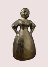 Jugendstil Tischglocke Bronzefigur Art Neveau um 1900h