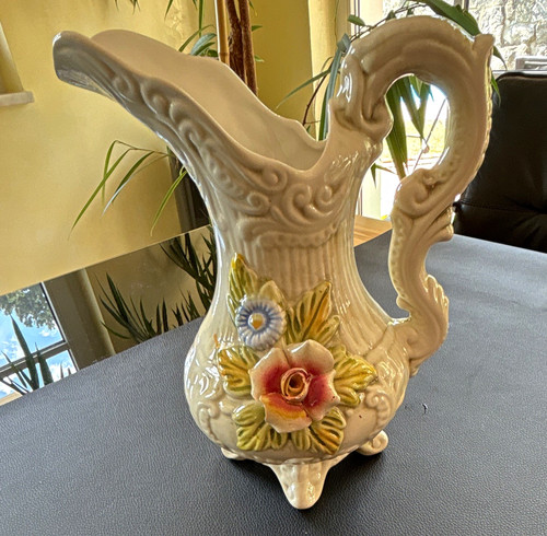 Italian ceramic pitcher vase - italian,