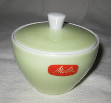 Melitta Zuckerdose 3-12 mintgrün weiß VINTAGE 60er Jahre neuwertig mit Aufkleber