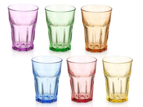 6er trinkgläser buntes glas - trinkgläser,
