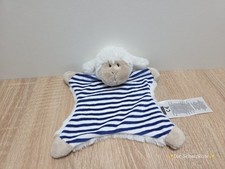 ERGEE KIK Schmusetuch Kuscheltuch Schaf blau weiß gestreift Plüsch