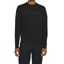 TOMMY HILFIGER Herren Sweatshirt Signature Embossed Logo Fleecepullover Rundhals