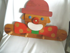 Kinder Garderobe Clown  Kinderzimmer Kindergarderobe  Holz Wackelkopf 50 X 29 cm