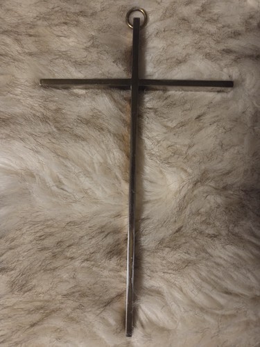 Vintage wandkreuz metall gold - metall,