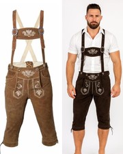 Herren Trachtenlederhose mit Träger Kniebund Tracht Hose Gr. 46-62 Oktoberfest