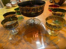 bowle service Glas und Gold