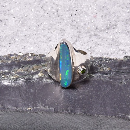 Opal dublette ring - opal, 925er