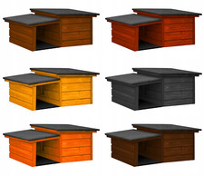 Hundehütte mit Vorraum Wetterfest Kiefernholz Massiv Imprägnierung Viele Farben