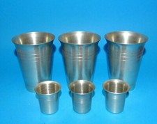 6 Zinnbecher  Konvolut  =  3 x