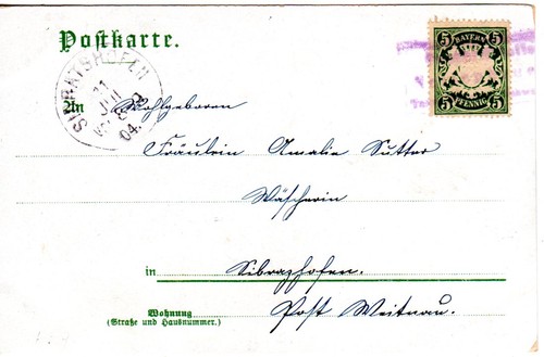 Bayern 1904 posthilfstelle - bayern, 1904,