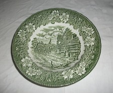 Teller Coaching Taverns 1828 Royal Tudor England tiefer Teller Grün/Weiß.