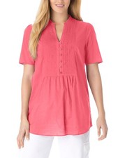 Big-Size Kurzarm Tunika Bluse