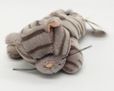 Stofftier NICI - Katze grau getigert gestreift Beanies - ca 15 cm - mit Etikett
