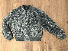 Zara Pailletten Bomber Jacke L
