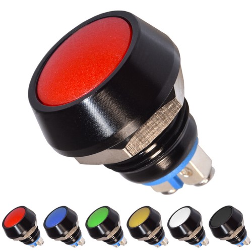 Drucktaster metall rund 12mm - metall,
