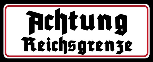 Blechschild 27x10cm achtung - 27x10cm,