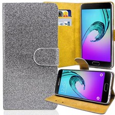 Glitzer Handy Tasche für Samsung Galaxy Note 3 Neo Schutz Hülle Flip Case Grau