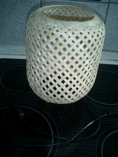 Tischleuchte Lampe Rattanholz beige