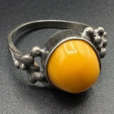 Bernstein Silber Ring Cabochon