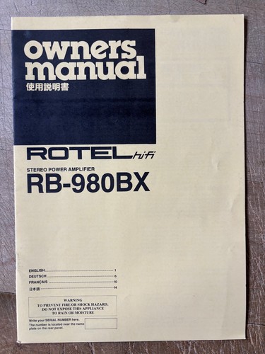 Rotel 980bx - rotel, rb-980bx