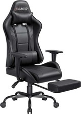 Gaming Stuhl Computerstuhl Schreibtischstuhl Ergonomisch Fußstütze Lendenkissen