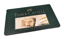 FABER CASTELL 112961 Pitt Monochrome Set 25 Künstlerstifte Kreiden u. Kohle