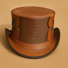 Steampunk Zylinder Hut - braun