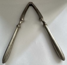 Antiker Nussknacker, Alpacca, Sehr Formschöne Eleganz, Griffe Mit Perlenmuster