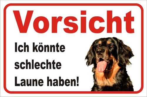 Schild s0365 vorsicht - vorsicht, hovawart