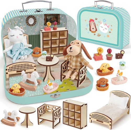 Koffer puppenhaus tragbares - koffer,