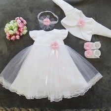 Taufkleid,Bolero+Stirnband
