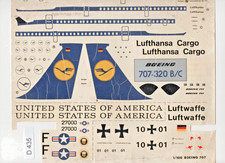Konvolut  H0 D435  Decals Abziehbilder  B707 320 Lufthansa Luftwaffe USAF